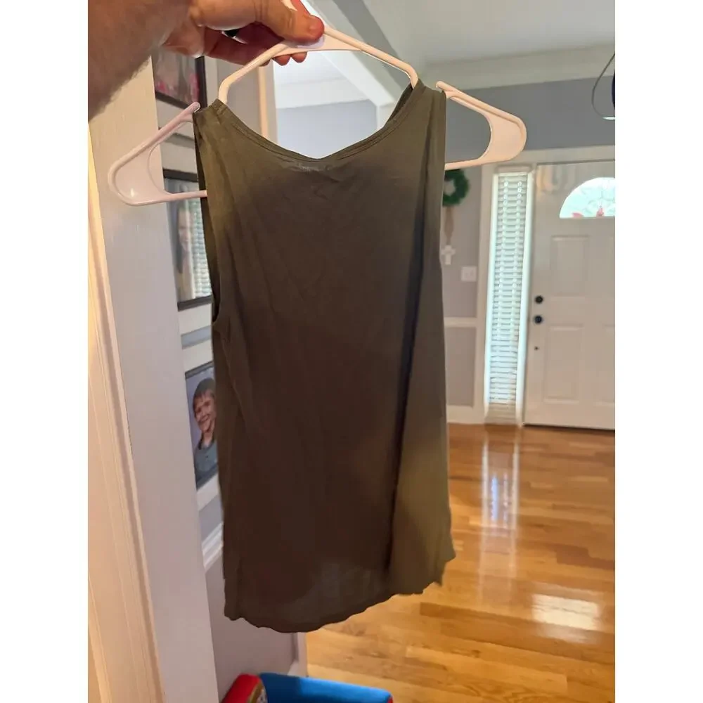 Children’s Place Girls L 10/12 Olive Green Twist Front Sleeveless Tank Top